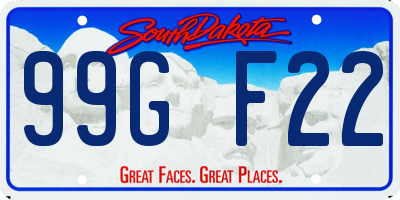 SD license plate 99GF22