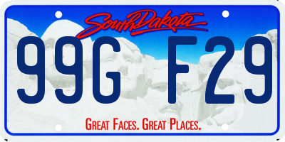 SD license plate 99GF29