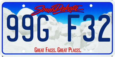 SD license plate 99GF32