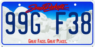 SD license plate 99GF38