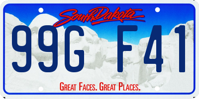 SD license plate 99GF41