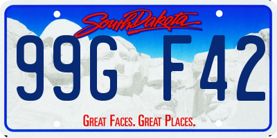 SD license plate 99GF42
