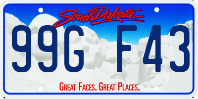 SD license plate 99GF43
