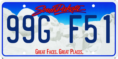 SD license plate 99GF51