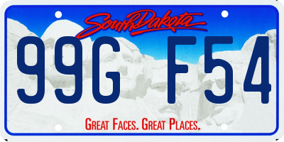 SD license plate 99GF54