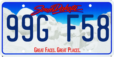 SD license plate 99GF58