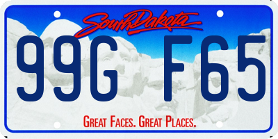 SD license plate 99GF65