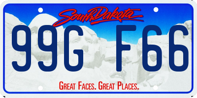SD license plate 99GF66
