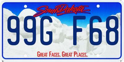 SD license plate 99GF68