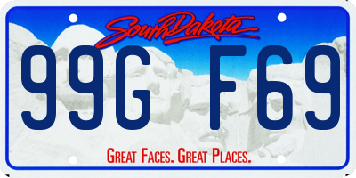 SD license plate 99GF69