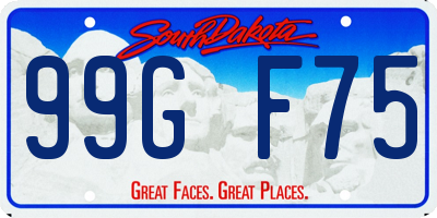 SD license plate 99GF75