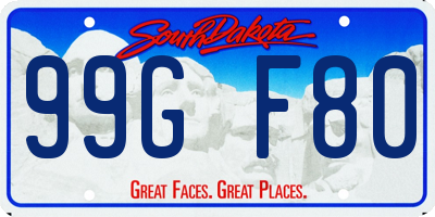 SD license plate 99GF80