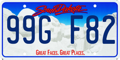 SD license plate 99GF82