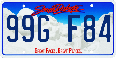 SD license plate 99GF84