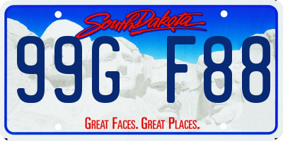 SD license plate 99GF88