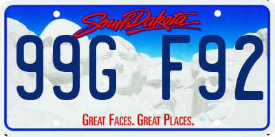 SD license plate 99GF92