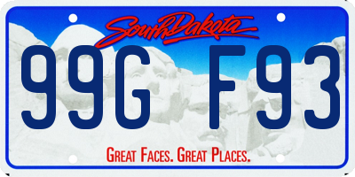 SD license plate 99GF93