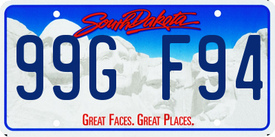 SD license plate 99GF94