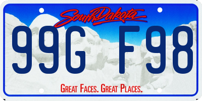 SD license plate 99GF98