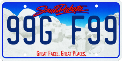 SD license plate 99GF99