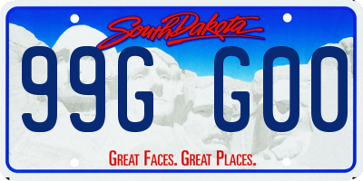 SD license plate 99GG00