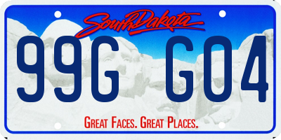 SD license plate 99GG04