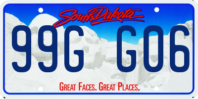 SD license plate 99GG06