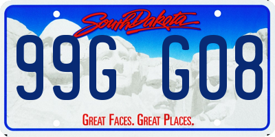 SD license plate 99GG08