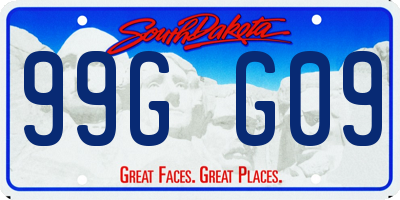 SD license plate 99GG09