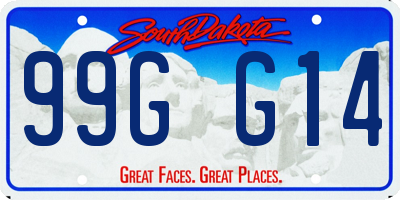 SD license plate 99GG14