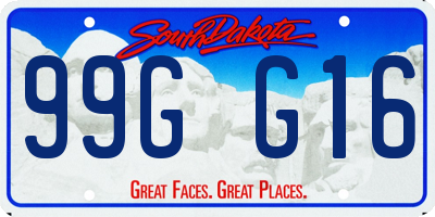 SD license plate 99GG16
