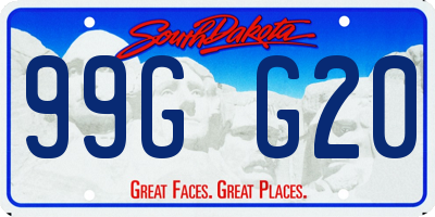 SD license plate 99GG20