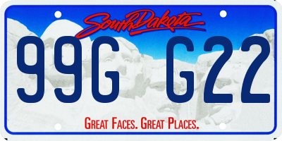 SD license plate 99GG22