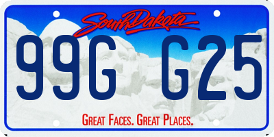 SD license plate 99GG25