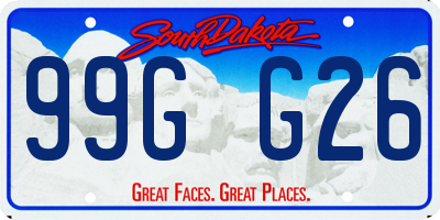 SD license plate 99GG26
