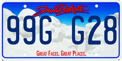 SD license plate 99GG28