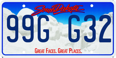 SD license plate 99GG32