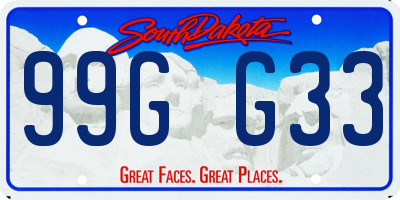SD license plate 99GG33