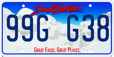 SD license plate 99GG38