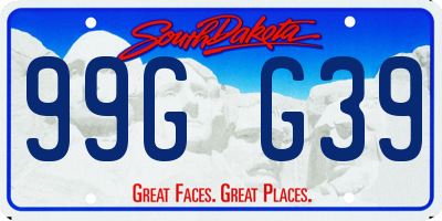 SD license plate 99GG39