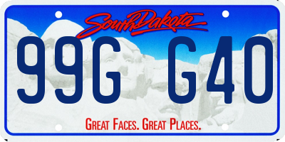 SD license plate 99GG40
