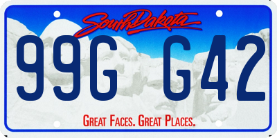 SD license plate 99GG42