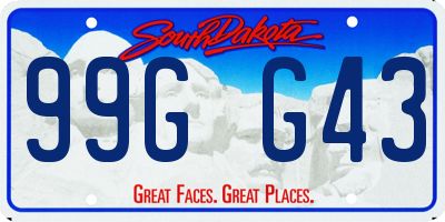 SD license plate 99GG43