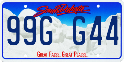 SD license plate 99GG44