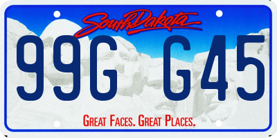SD license plate 99GG45