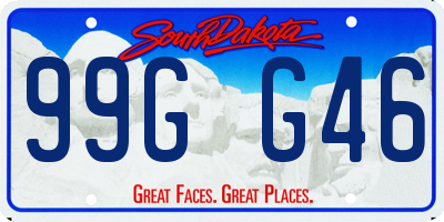 SD license plate 99GG46