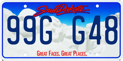 SD license plate 99GG48