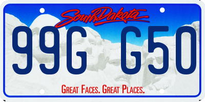 SD license plate 99GG50