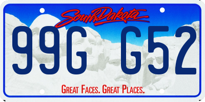 SD license plate 99GG52