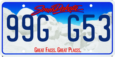 SD license plate 99GG53